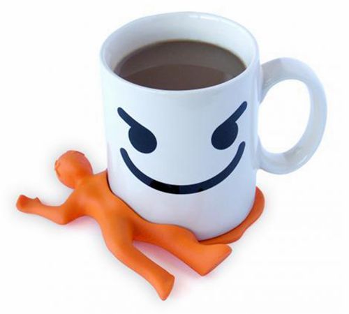 壓扁小人硅膠咖啡杯墊，創(chuàng)意配飾水杯墊-硅膠墊