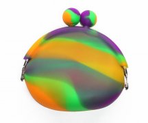 炫彩硅膠錢包設(shè)計(jì)，卡扣便攜硅膠零錢包-硅膠包